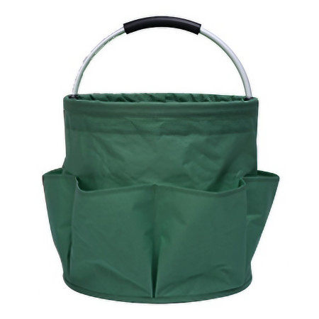 Geanta Cos pentru Scule de 17L,  Buzunare Exterioare, Cos de Picnic Portabil, Cos pentru Plaja, Cos pentru Curatenie, din Material Oxford 600 D, 28 x 28 x 28 cm, Verde