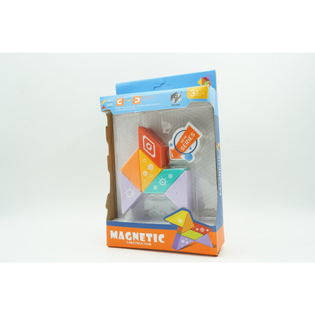 Set inteligent de constructie cu piese magnetice, Cyrax, 6 piese, pentru copii, +3 ani, multicolor