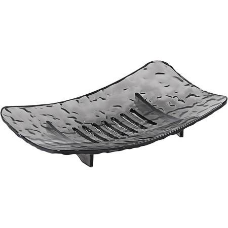 Savoniera din Plastic  15 x 9 cm, cu Scurgere Apa, Design Modern, Gri