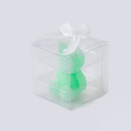 Lumanare Parfumata,  Model Ursulet, Verde, Aroma de Iasomie, 5.5x3.6x4 cm