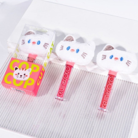 Luciu de Buze, Kevin&Coco, Animat de Plus, Model Pisica, Alb