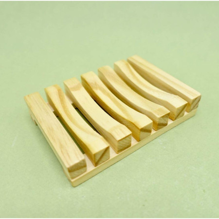 Savoniera,  din Lemn de Bambus, Scurgere Apa, 11.5 x 8 cm, Natur