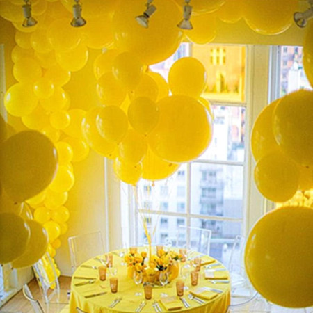 Set 12 Baloane, Cyrax, din Latex Standard, 30 cm, Galben