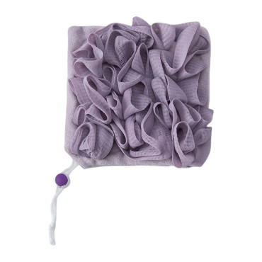 Prosop de Baie,  2in1, cu Burete din Plasa, 17 x 17 cm, Mov