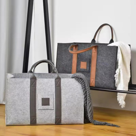 Cos Multifunctional pentru Rufe Murdare, Cos Depozitare,  Gri, 50x34x32, Geanta Durabila pentru Lemne si Accesorii