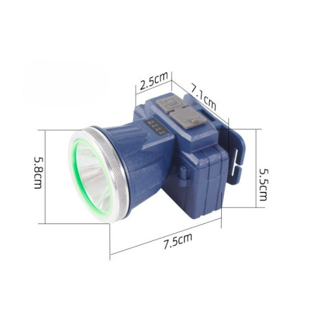 Lanterna LED de Montat pe Cap,  cu Raza Lunga de Zoom, Reincarcabila USB, Far Telescopic, Rezistent la Apa, Reglabil, pentru Pescuit in Aer Liber, Camping, Lumina Puternica, Lanterna, 7.5x5.8x5.5 cm, Albastru