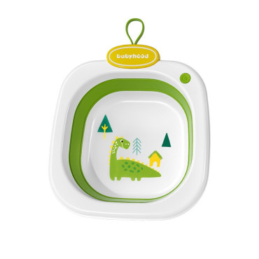 Lavoar Pliabil, Cyrax, pentru Copii 1-8 Ani, Model Animat, din PP+TPE, 32x29x10 cm, Verde