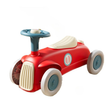 Masinuta Ride-On Cyrax, cu Sistem Anti-Rasturnare, Claxon pe Volan, 1-6 Ani, 60 x 28 x 34 cm, Rosu-Crem