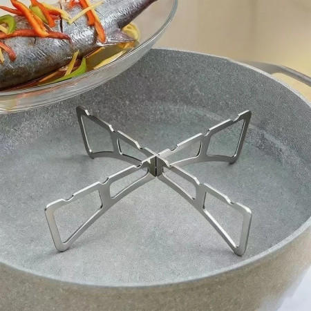 Suport pentru Gatit la Abur, Cyrax, din Otel Inoxidabil, 12 x 3 cm, Argintiu