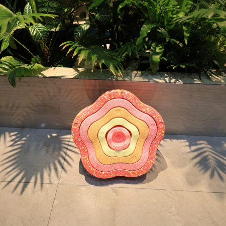 Jucarie Senzoriala de Echilibru, Cyrax, Tip Stepping Stones, 5 Piese, din Spuma, pentru Miscare, Sarituri, Prindere, Diametru 28 cm, Model 1, Multicolor