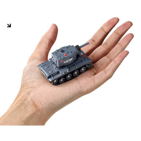 Mini Tanc cu Telecomanda, Cyrax, Wireless, 4 x 8 x 4 cm, cu Infrarosu, Gri