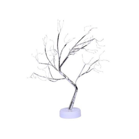 Lampa de veghe LED cu baterii si USB,  Model Copac din cupru, Alb cald