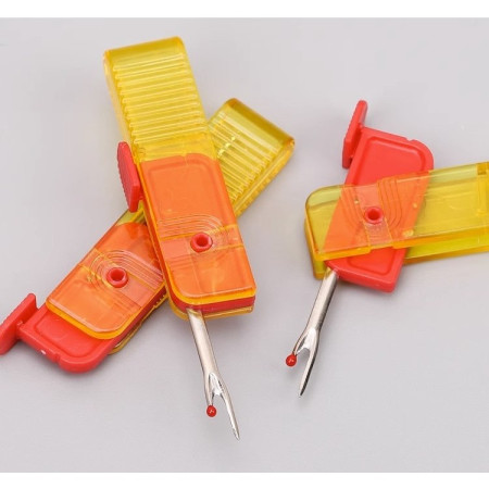 Dispozitiv pentru Descusut,  Taietor de Etichete, 1.7 x 7 cm, Pliabil, din Plastic, Rosu/Galben