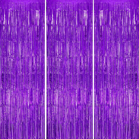 Perdea Franjurata, Cyrax, Model Decor Petrecere, pentru Fundal de Poze, Amenajare Colorata a Petrecerii, Dimensiune 100x200 cm, Mov Deschis