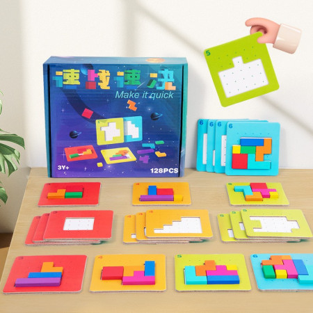Joc Interactiv, Cyrax, Tip Puzzle, din Lemn, +3 Ani, 128 Piese, 15 x 17 x 3.5 cm, Multicolor