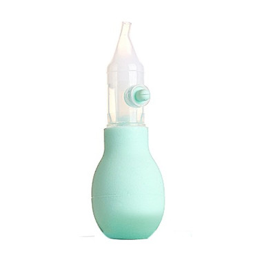 Set Aspirator Nazal pentru Copii, Cyrax, Manual, Anti-Reflux, cu Pompita, Usor de Curatat, Varf din Silicon, 11.2x4cm, Verde