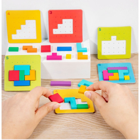 Joc Interactiv, Cyrax, Tip Puzzle, din Lemn, +3 Ani, 128 Piese, 15 x 17 x 3.5 cm, Multicolor