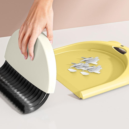 Set Matura si Faras,  Pentru Birou, din PP, Model Ursulet, 23.5 x 18 cm, Galben