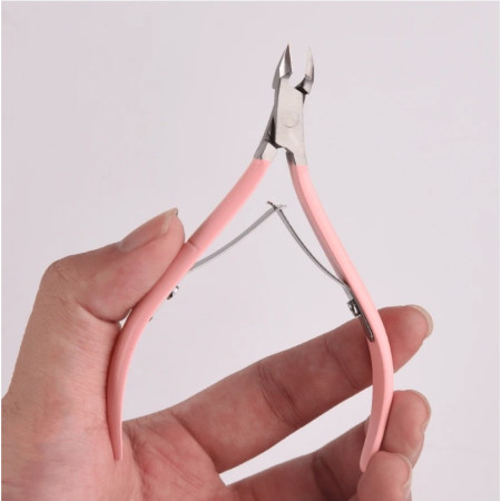 Cleste pentru Unghii si Cuticule, Cyrax, din Otel Inoxidabil, Protectie Varf, 17 x 7 x 2 cm, Roz