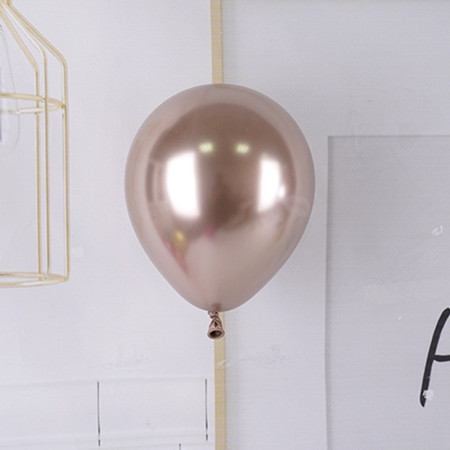 Set 12 Baloane, Cyrax, din Latex Chrome, 30 cm, Sampanie