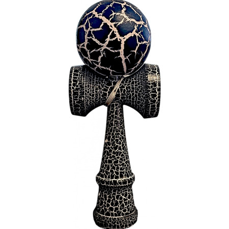 Kendama X Originala,  Profesionala, Cyrax, Cracked, din Lemn, 18 cm,  Negru Alb