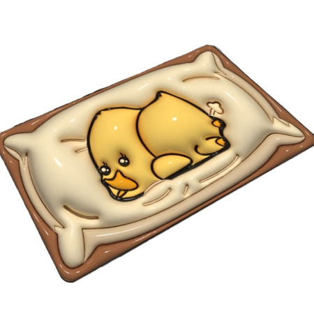 Covor de Baie,  3D, din Spuma, Antialunecare, Absorbant, 40 x 60 cm, Model Rata, Galben