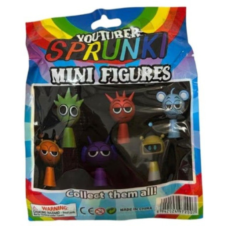 Mini Figurina Sprunki, Cyrax, MisteryBox, 12 Personaje Diverse de Colectionat, 6.8 - 8.2 cm, Multicolor