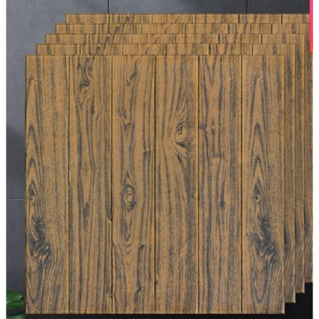 Set 10 Placi Tapet 3D,  70 x 70 cm, Grosime 3 mm, din Rasina, Tip Placi de Lemn, Suprafata Acoperita 4.9 mp, Maro Inchis