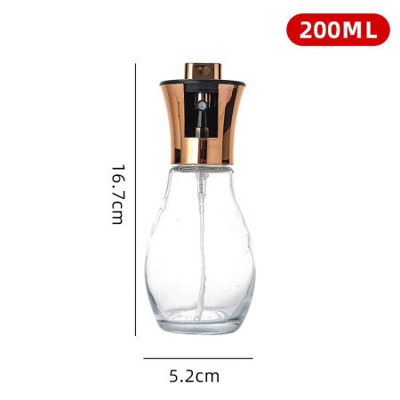 Sticla de ulei cu Pulverizator, Cyrax, Sticla pentru Lichide de Bucatarie, Otet, Sos, 16.7 x 5.2 cm, Volum 200 ml, Roz Gold
