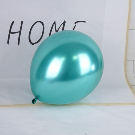 Set 12 Baloane, Cyrax, din Latex Chrome, 25 cm, Turcoaz