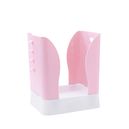 Cos de Gunoi Extensibil,  din Plastic, Reglabil, Pliabil, Versatil, pentru Bucatarie, Baie sau Birou, Cos Universal, 21x25x17 cm, Roz Alb