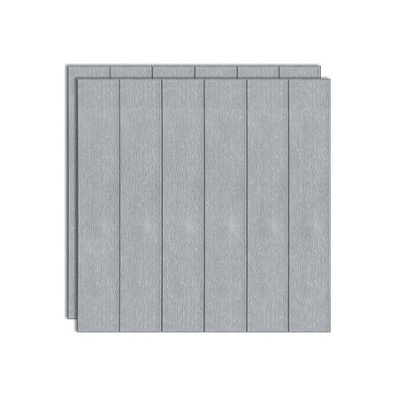 Set 10 Placi Tapet 3D,  70 x 70 cm, Grosime 3 mm, din Rasina, Tip Placi de Lemn, Suprafata Acoperita 4.9 mp, Gri