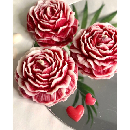 Lumanare Parfumata,  Model Trandafir, Ardere 10h, 70 g, 7.5 x 3.5 cm, Parfum de Trandafir, Rosu