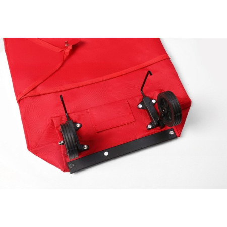 Geanta Pliabila,  2 in 1, Carucior cu Roti, pentru Cumparaturi, 19 l, Rosu, Plastic, 39 x 46 x 12 cm