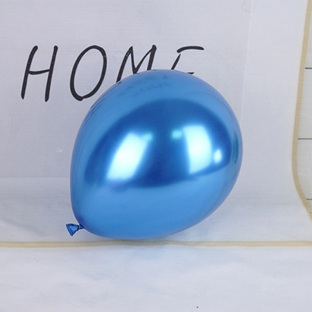 Set 12 Baloane, Cyrax, din Latex Chrome, 30 cm, Albastru Inchis