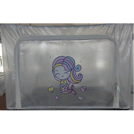 Cutie de Depozitare,  pentru Camera Copiilor, 66L, din PVC, Model Sirena, 50 x 40 x 33 cm, Transparent