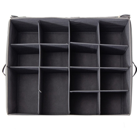 Cutie de Depozitare pentru Pantofi,  53x42x33 cm, cu Capac Transparent si Fermoar, din Panza Oxford, Pliabila, Gri