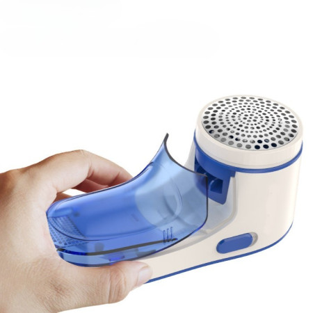 Aparat Pentru Curatat Scame, Par Si Praf,  Pentru Diferite Tipuri De Material, Cu Lame Din Otel Inoxidabil, Incarcare Prin USB Type-C, Cu Perie De Curatare si Cablu USB Incluse, Albastru, 15 x 7 cm