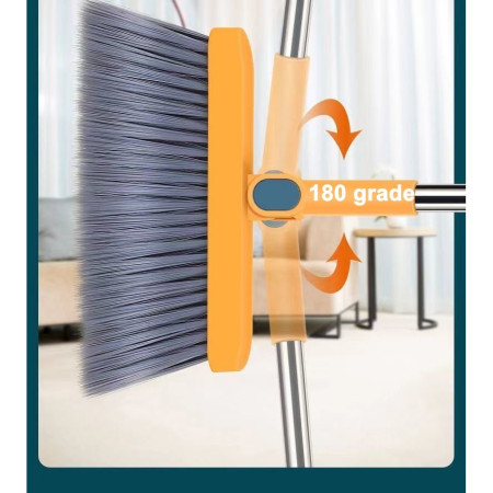 Set Matura si Faras cu Coada Detasabila,  cu Dinti de Pieptene pentru Curatare Matura, rotativ, pliabil, Otel inoxidabil si Polipropilena, portocaliu