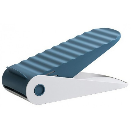 Suport pentru Pantofi,  cu Două Straturi, Organizator, Antiderapant și Durabil, Inălțime Reglabilă, 25.5x11x7.5 cm, Albastru, 150 g