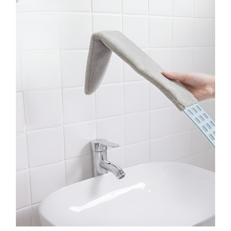 Pamatuf pentru Curatat Praful,  Model Slim pentru Zone Greu Accesibile, Maner Extensibil, Laveta Microfibra Inclusa, Usor de Curatat, Albastru Gri