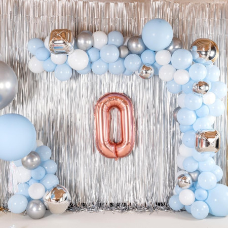 Balon Folie Metalizata Litera O, Cyrax, 40 cm, Umflati cu Heliu sau Aer, Ambalaj Individual, Pai inclus, Rose Gold