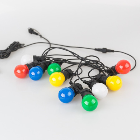 Ghirlanda Luminoasa,  fara Transformator, 10 m, 20 LED-uri Model Bulb, Interconectabila, IP65, Multicolor