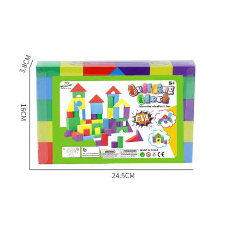 Set Blocuri de Constructie din Spuma EVA, Cyrax, 29 de Piese, Interactive, 24.5x16x3.7 cm, Multicolor