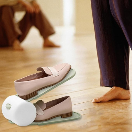 Suport pentru Pantofi,  cu Două Straturi, Organizator, Antiderapant și Durabil, Inălțime Reglabilă, 28x18x11 cm, Verde, 150 g