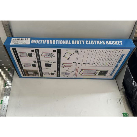 Cos de Rufe,  cu 2 Etaje, 2 Cosuri, Cadru de Otel Inoxidabil, 97x44x31 cm, Negru