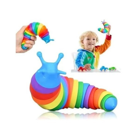 Jucarie Senzoriala pentru Copii, Cyrax, Model Melc, cu Articulatii, 19 cm, Multicolor