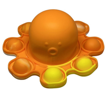 Cyrax Jucarie antistres din silicon, Pop It Now and Flip It, Caracatita reversibila, 20x10 cm, Model 3, Multicolor