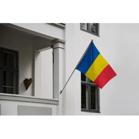 Steag Tricolor Romania,  Cu bat pentru fixare pe perete, 90 x 150 cm