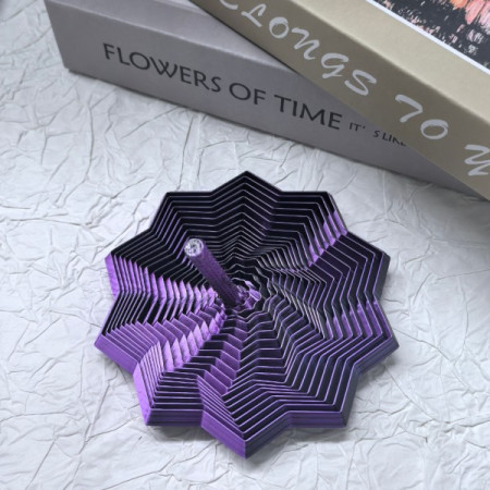 Jucarie Decompresie, Cyrax, Model Stea 3D, DuoChrome, Maner Spirala, Turn Magic Geometric, Multiple Forme, Anti-stress, 17 cm, Negru/Violet